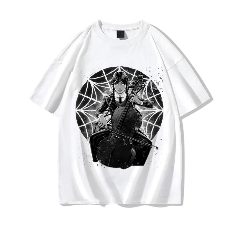 

Hip Hop T-Shirts Wednesday Women's Clothing Short Sleeve T-Shirts Wednesday Harajuku Original Tops Women Casual Fashion T-Shirts