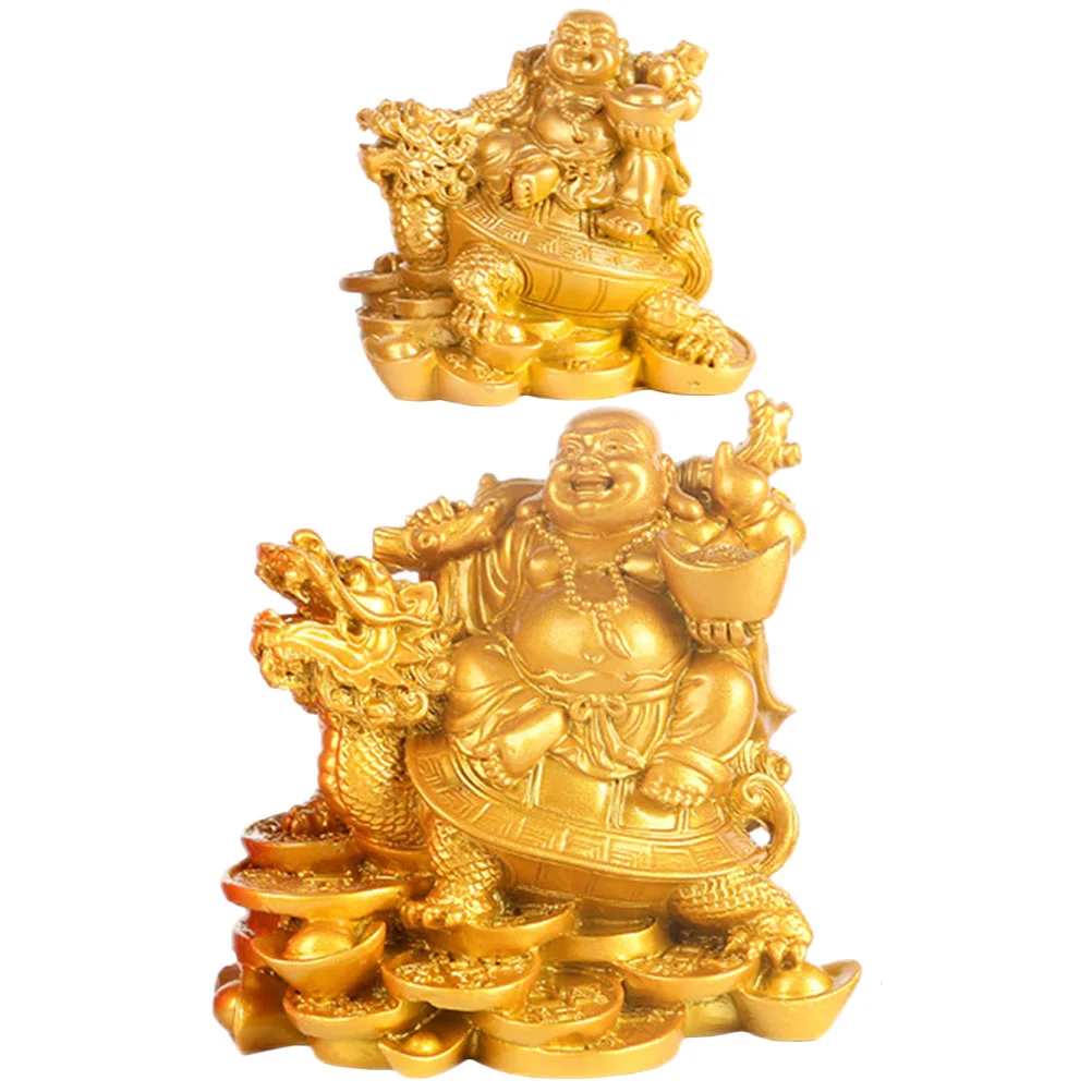 

Maitreyastatue Sculpture Figurine Ornament Resin Feng Laughing Shui Decor Adorns Desktop Lucky Prosperity Chinese Wealth Home