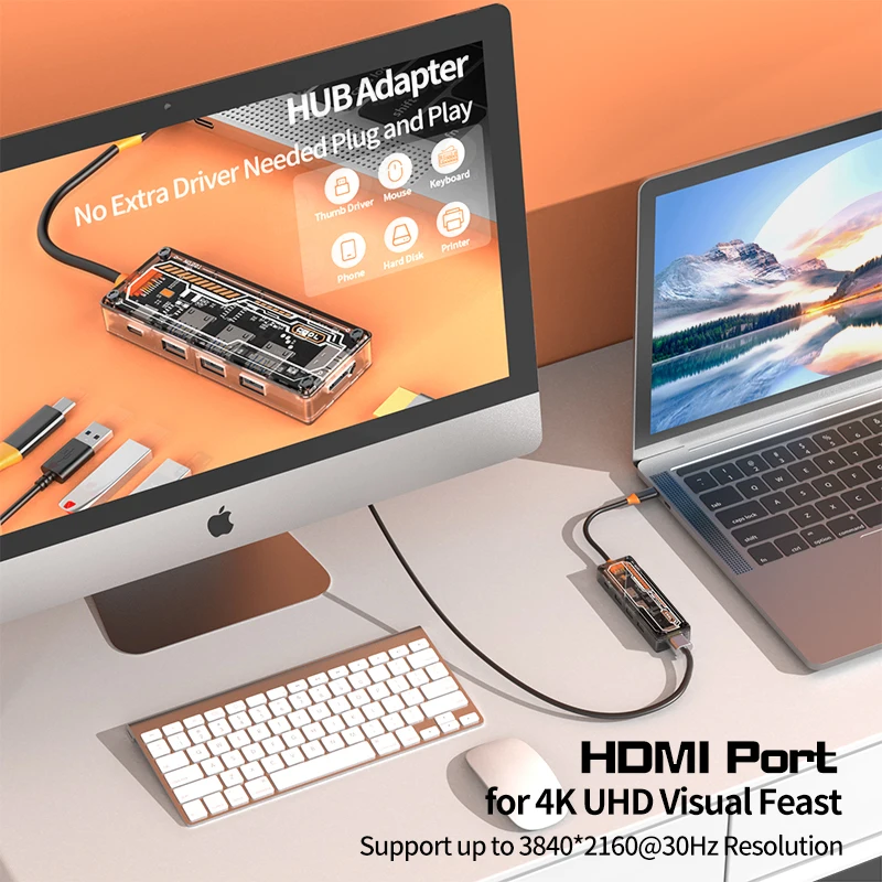 Basix USB C HUB — HDMI-совместимый адаптер 3.0 Type Dock для Samsung dex MacBook Pro Air PRO M1 M2 концентратор
