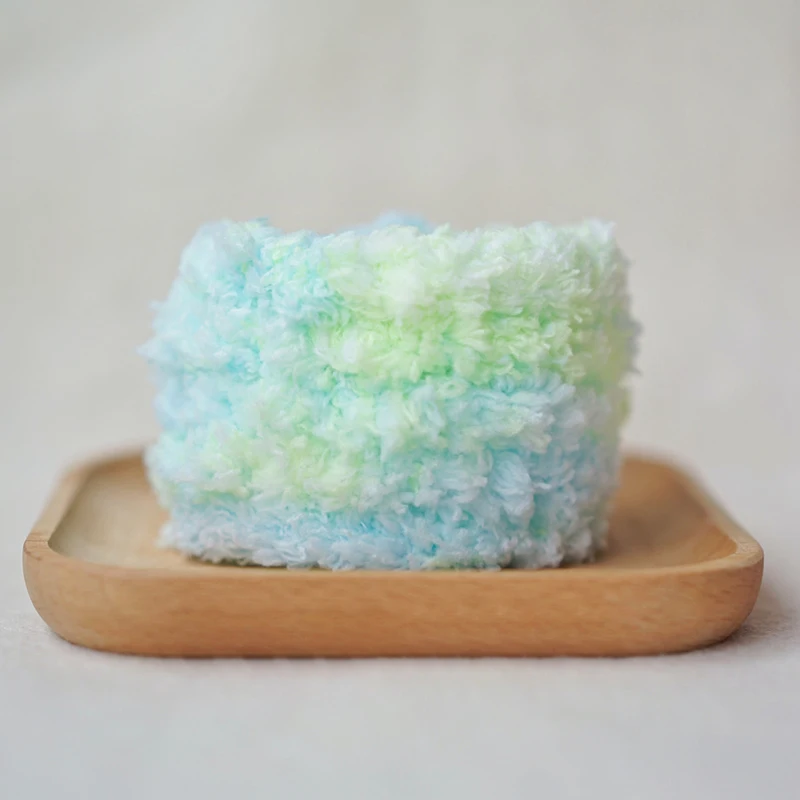 Градиентный цвет плюшевая шерсть железная проволока нить твист веревка лента