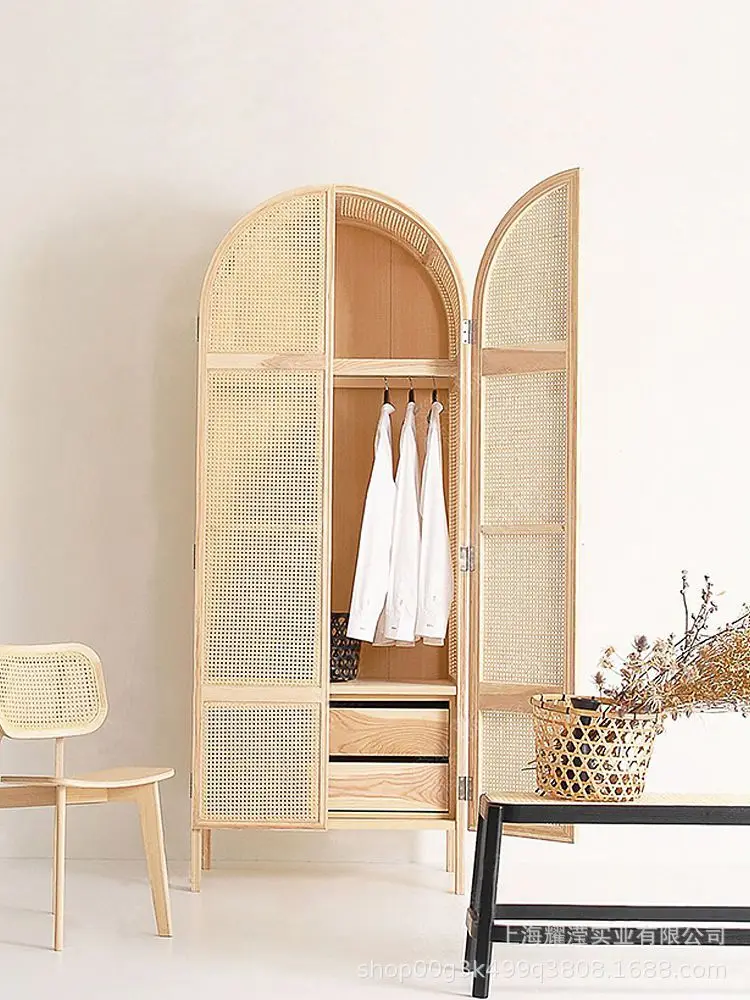 

Мебель для спальни, ясень, древесина, Плетеный ротанговый шкаф, Простой Современный Модный высококачественный домашний дом в нордическом стиле