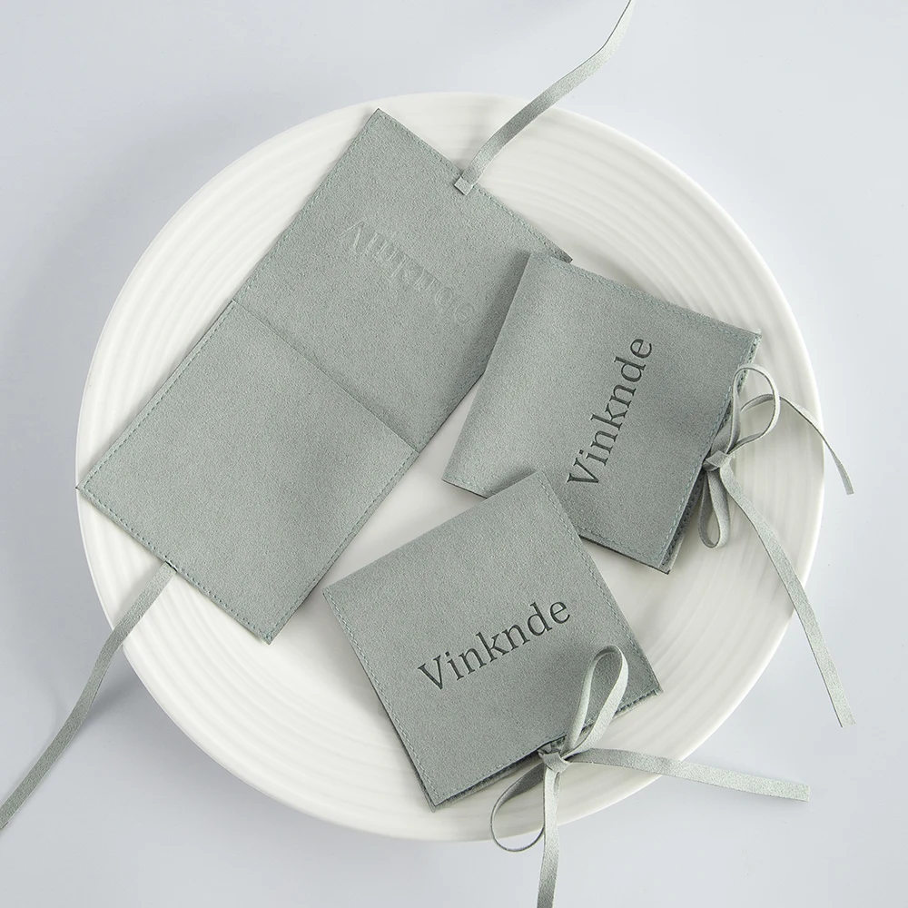 100 Microfiber Jewelry Packaging Bag Personalized Custom Logo Wedding Favor Candy Bags Earrings Tarot Chic Small Organizer Pouch