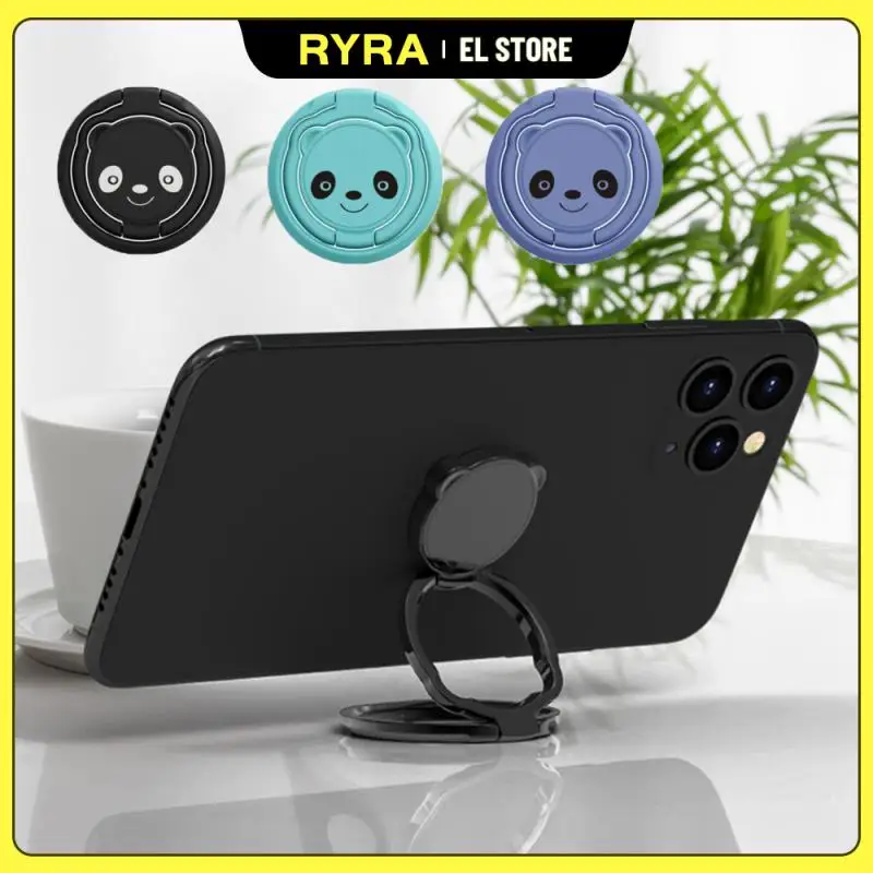 

RYRA Chinese Panda Magnetic Phone Finger Ring Folding Metal Phone Holder Car Magnetic Desktop Holder For Iphone Sumsung Xiaomi