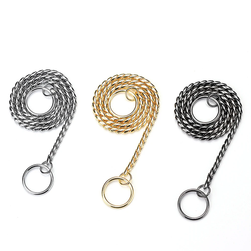 

Snake Stainless Dog Steel Slip Choke Choker For Bulldog Training French Chain Chain Puppy Show Pet Walking Collar Metal Collar