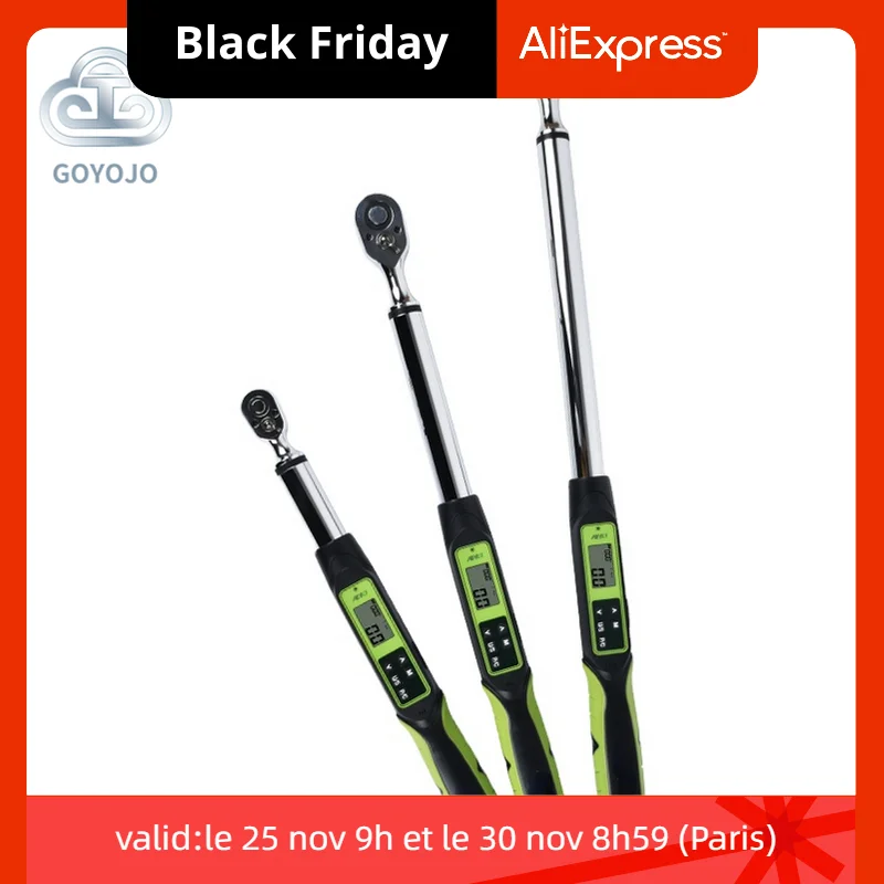 

Professional Adjustable Preset Digital Torque Wrench Bicycle Car Repair Tool Torque Spanner 10N.M ~200N.M 1/4" 3/8" 1/2"