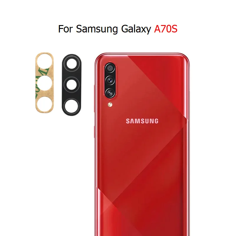 

New For Samsung Galaxy A70S Rear Back Camera Glass Lens Cover With Sticker Replacement Parts