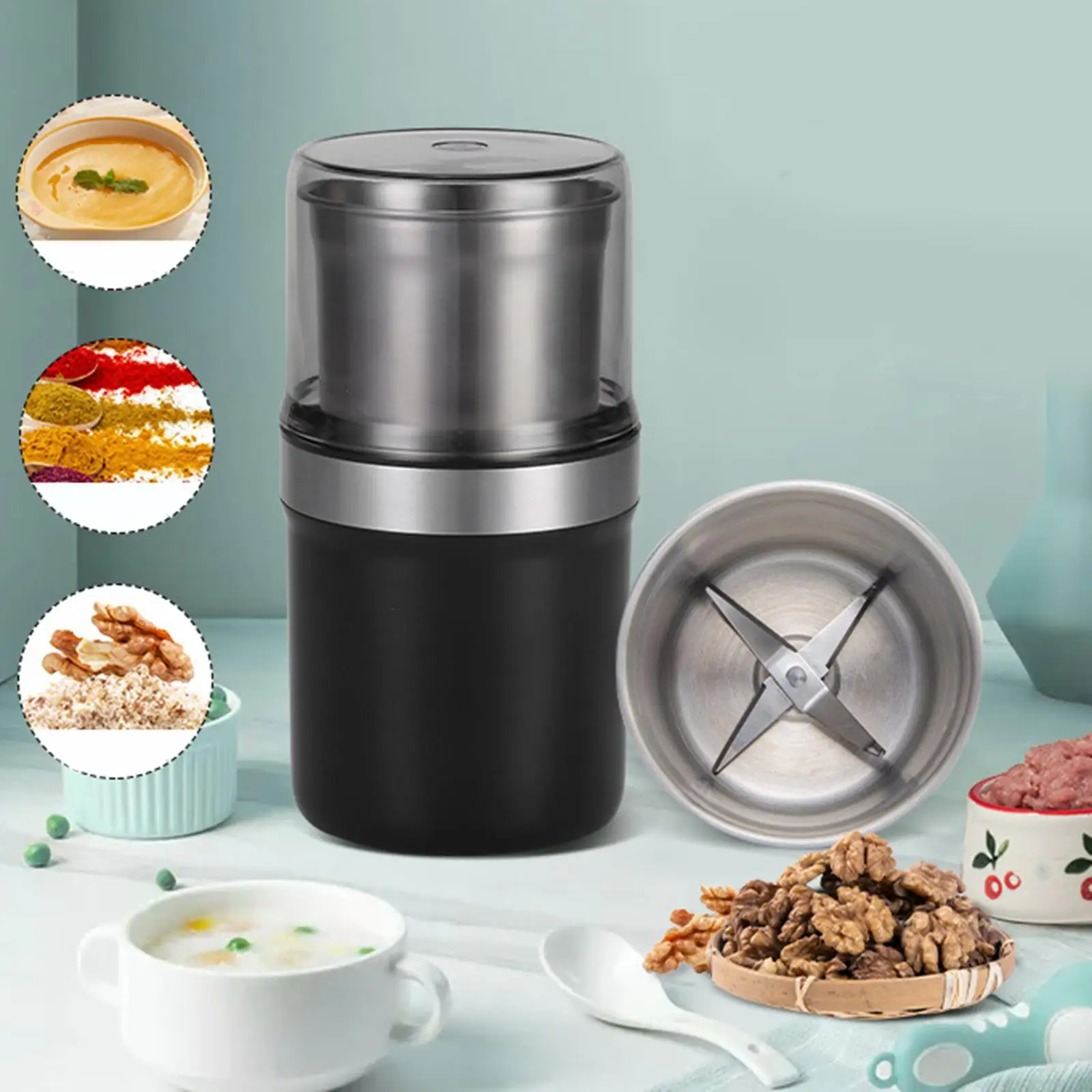 

200W Electric Herbs/Spices/Nuts/Coffee Bean Grinder Grind Manual Machine