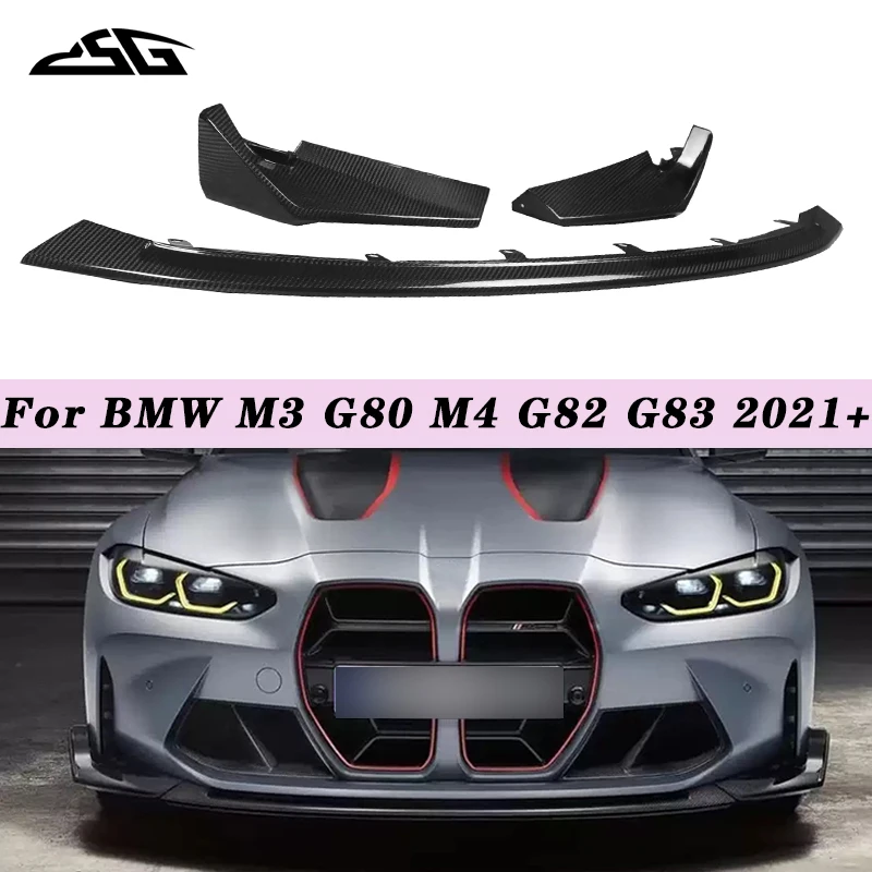 Передний бампер из углеродного волокна сплиттер для губ спойлер BMW M3 G80 M4 G82 G83 2021+