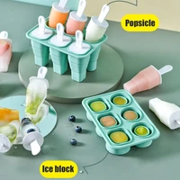 6 sticks collapsible popsicles mold diy chocolate pastry silicone mold ice cream makers eco friendly ice cream mol