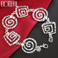 doteffil 925 sterling silver wave whorl bracelet for women wedding engagement party fashion jewelry