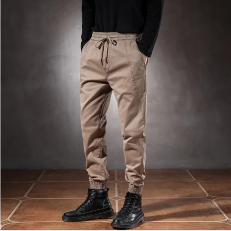 

Men's Khaki Pants New Spring Casual Loose Leggings Trend Trousers Outdoor Hiking Tooling Training Overalls Camp Hunting Clothes