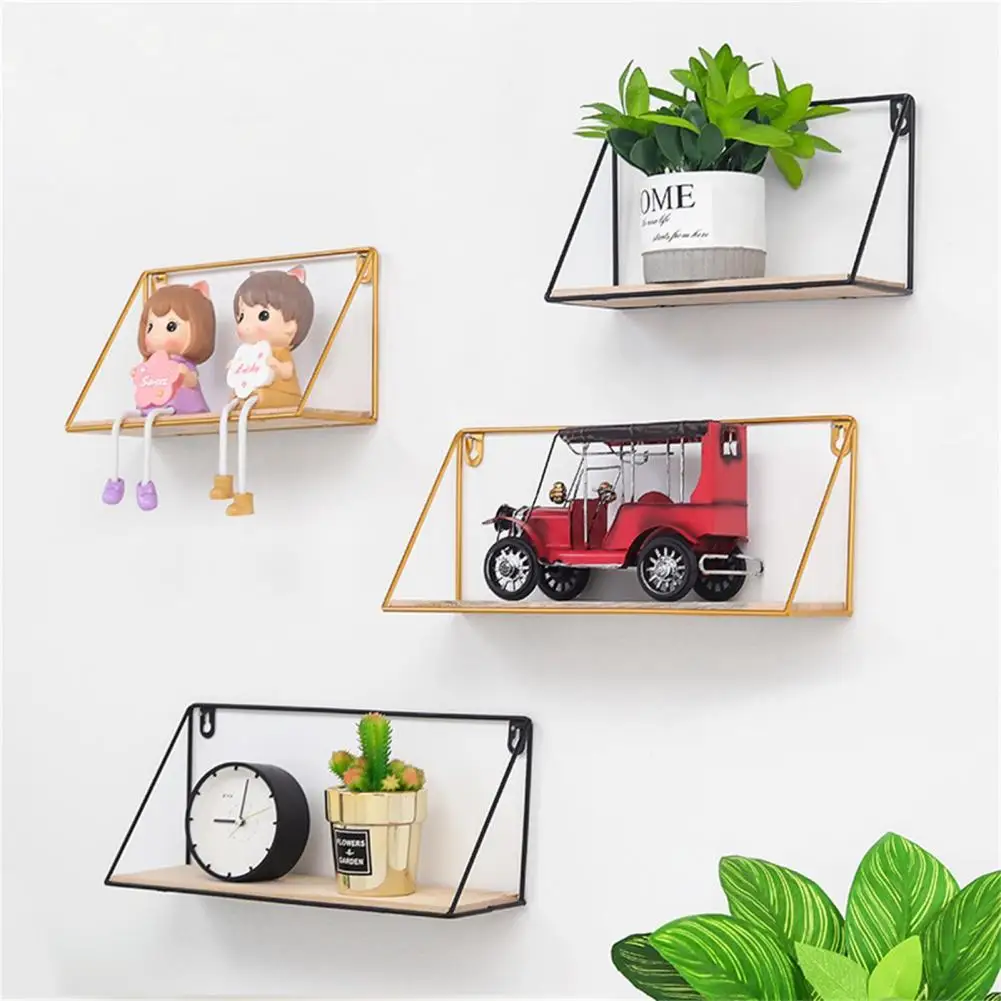

Wall Shelf Stylish 2 Sizes Eye-catching Strong Load Bearing Wall Holder for Office Wall Storage Rack Floating Shelf