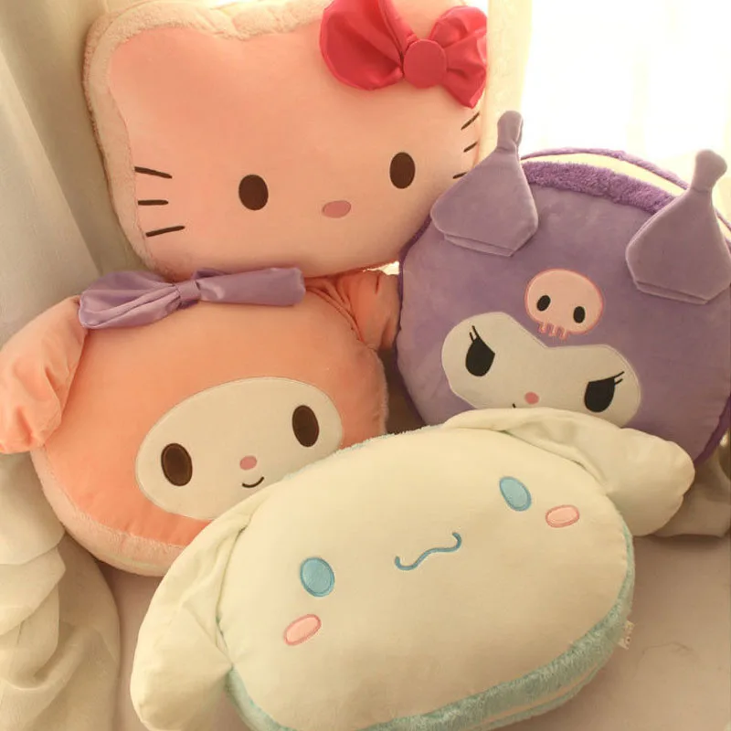 

Sanrioed Plush Pillow Kts Cat Warm Hand Cartoon Anime Kuromi Kawaii Plushie Doll Toy Cushion Stuffed Animal Birthday Gifts