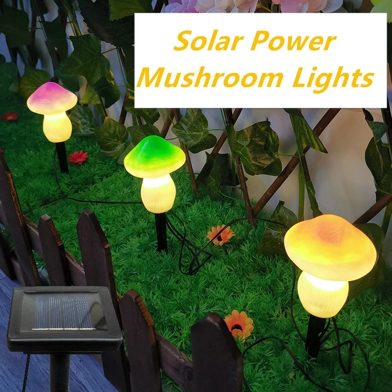 

Solar Power Lawn Lamp IP65 Waterproof Mushroom Lights Fairy Lights Patio Pathway Decoration Solar Garden Light Outdoor Lighting