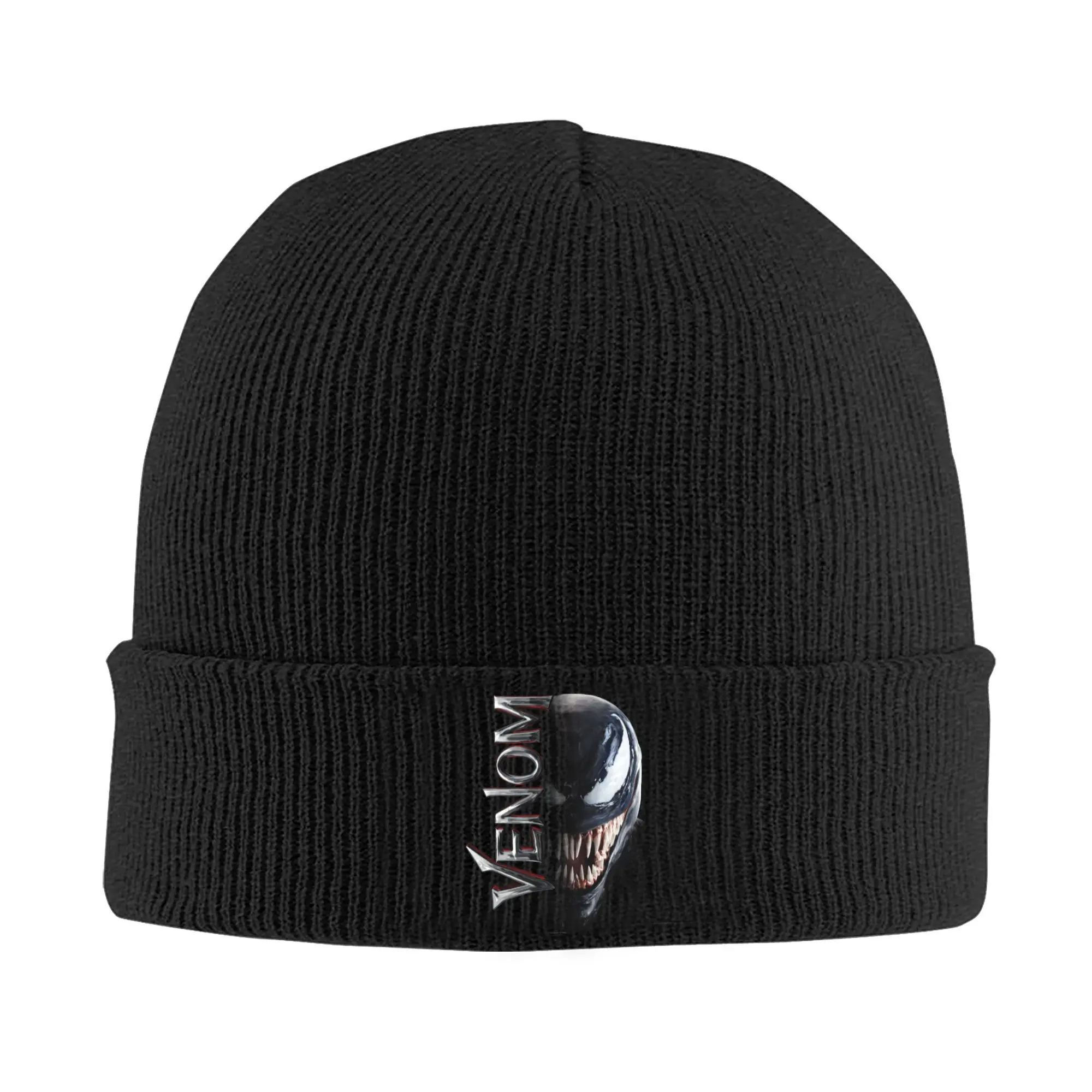 Custom Venom Face Bonnet Hats Fashion Knitted Hat For Women Men Warm Winter Skullies Beanies Caps