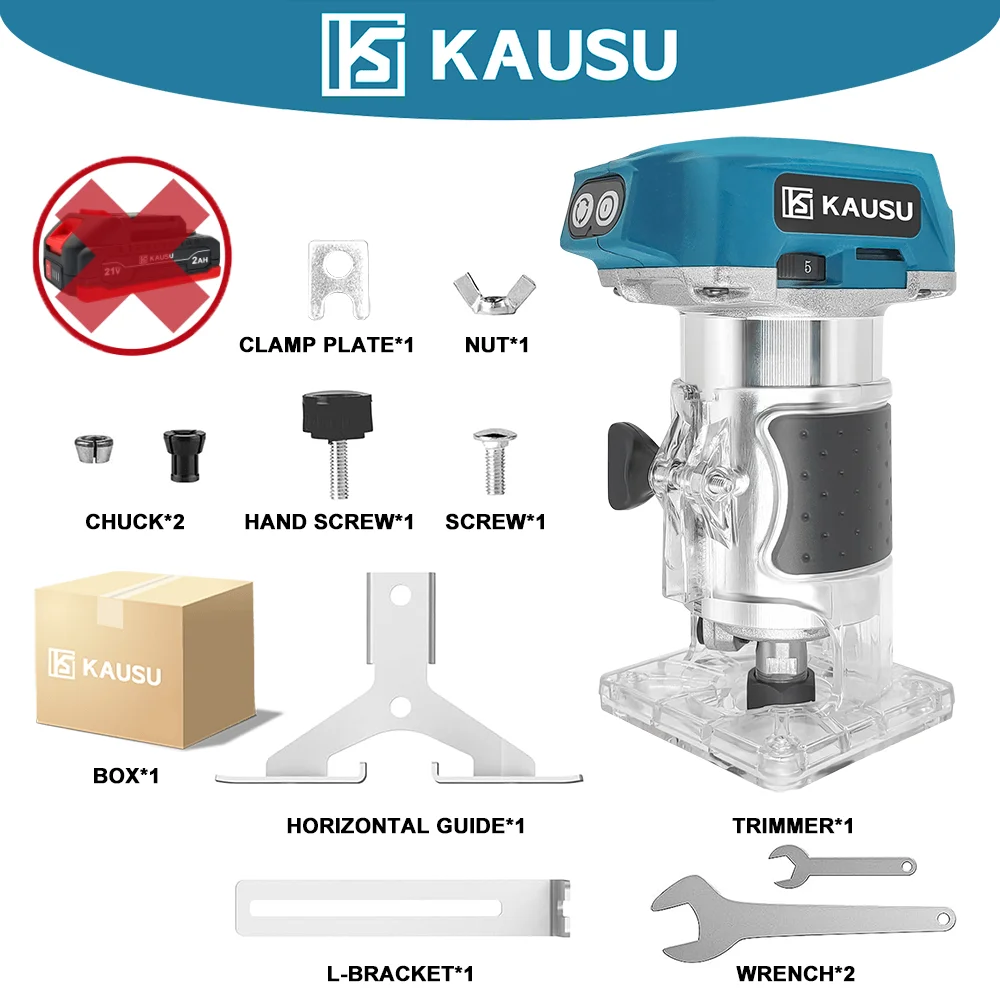 Электрический ручной триммер KAUSU 5-скоростной 6/6.35/8 мм для Makita 18 В
