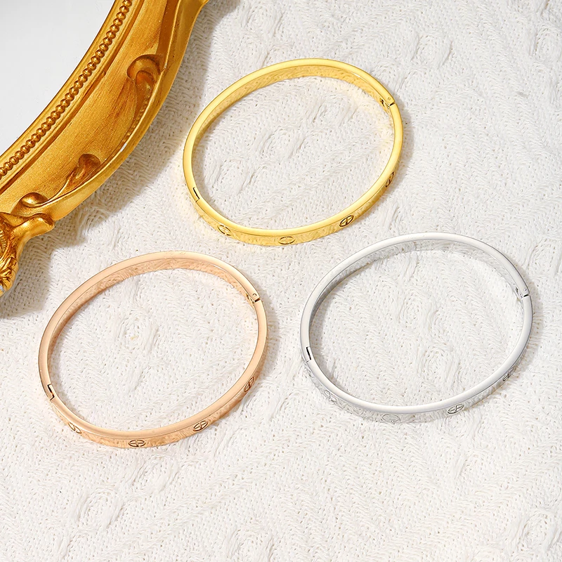 G&ampD Cross Design Bracelet&ampBangle Gold Color Waterproof Stainless Steel Luxury Brand Bangles for Women Gift Free Shipping