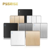 pssrise c85 eu wall light switch power 5 colors deluxe brushed pc panel 12way lamp onoff with fluorescent indicator 16a 220v