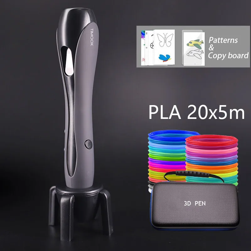 

3D PEN 3d Printer Pen Include 20 Colors 100m Pal Filament And Free Pattern Template And Pen Case Easy To Carry