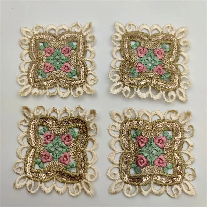 

7CM Wide Golden Embroidery Lace trim Fabric for Sewing Needlework Patch 3D Customized Garment accessories DIY Lace for Crafts