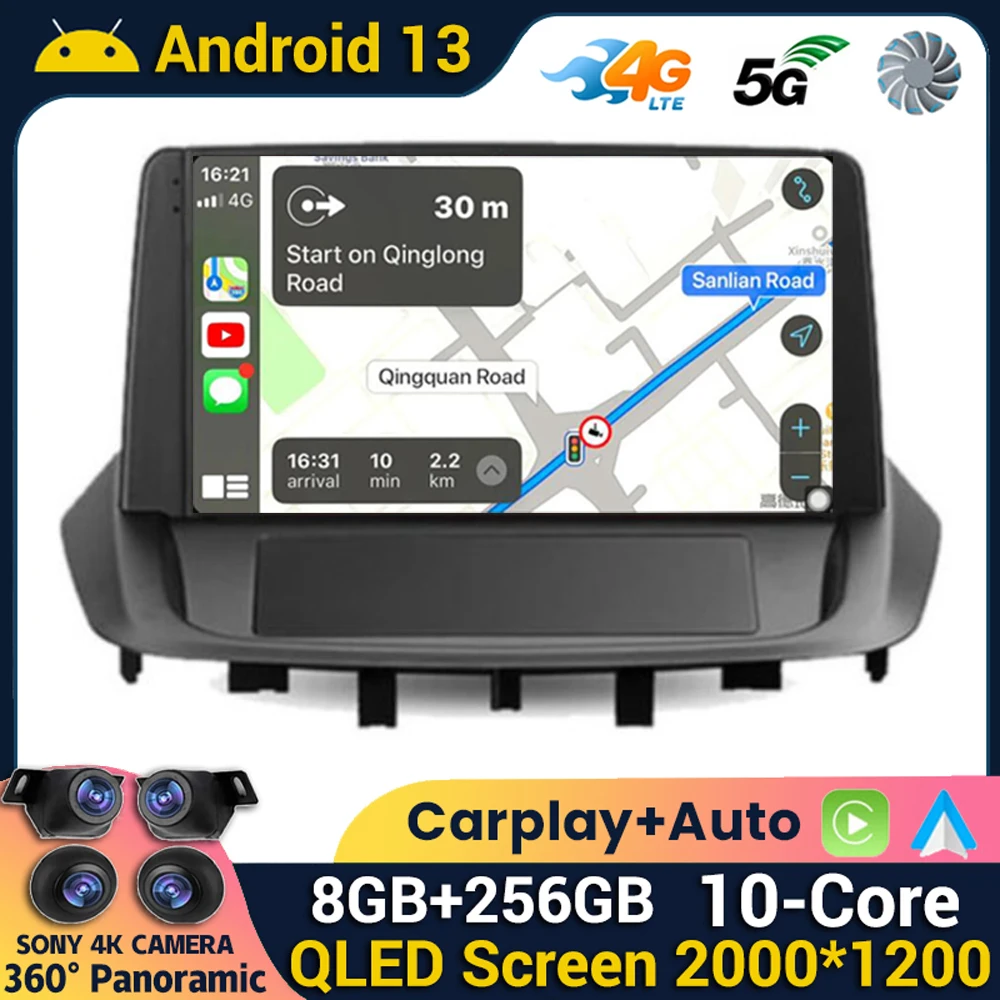 

Android 13 Carplay For Renault Fluence 1 2009 -2017 Stereo Car Radio Auto Multimedia Video Player Navigation GPS Stereo WIFI+4G