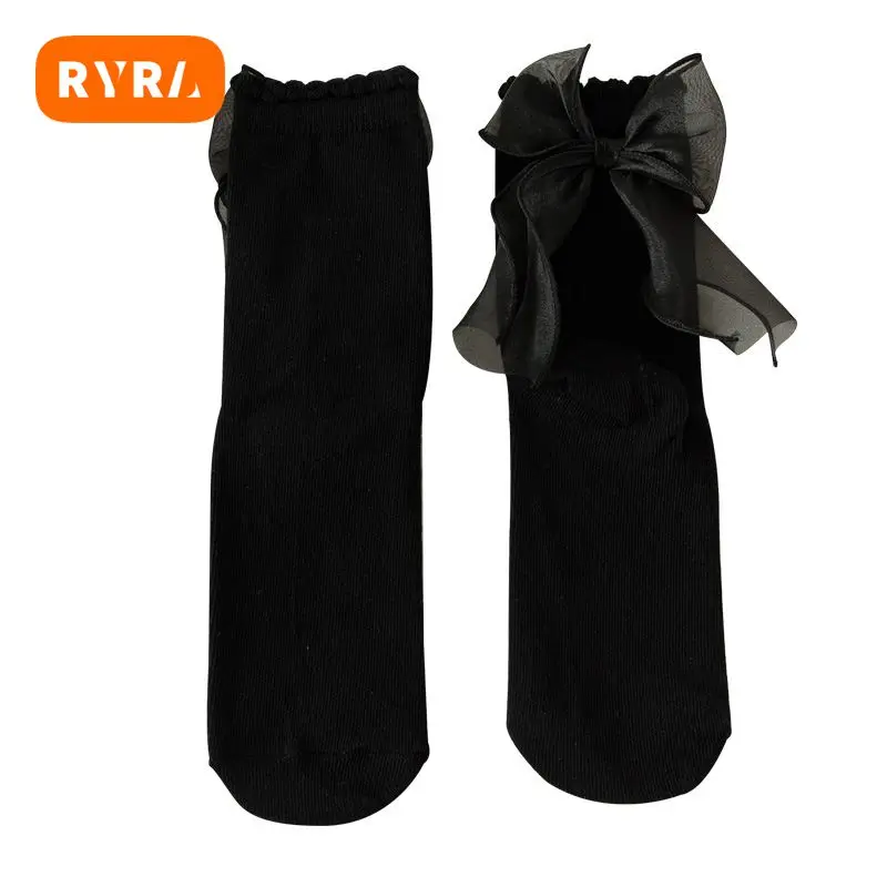 

Кружевные сетчатые носки, удобные кружевные носки с жемчужным бантом, женские носки в стиле "Лолита", стильные модные уникальные носки в стиле "Лолита"