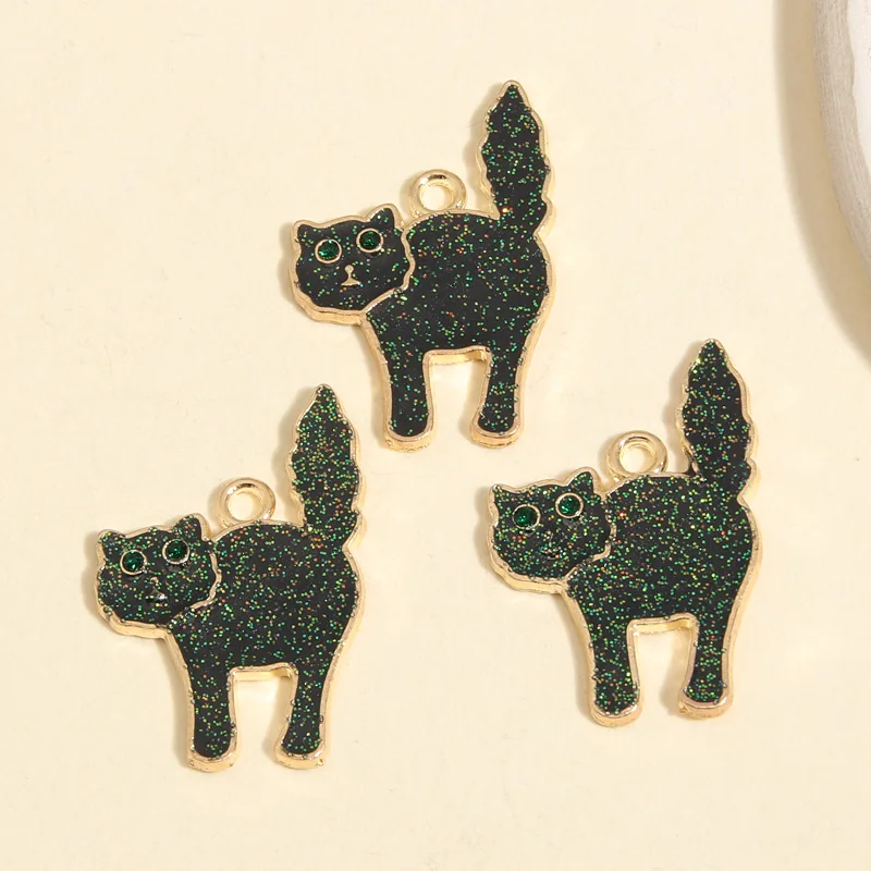 10 шт., эмалевые Подвески в виде кошачьего хвоста, 27 х18 мм