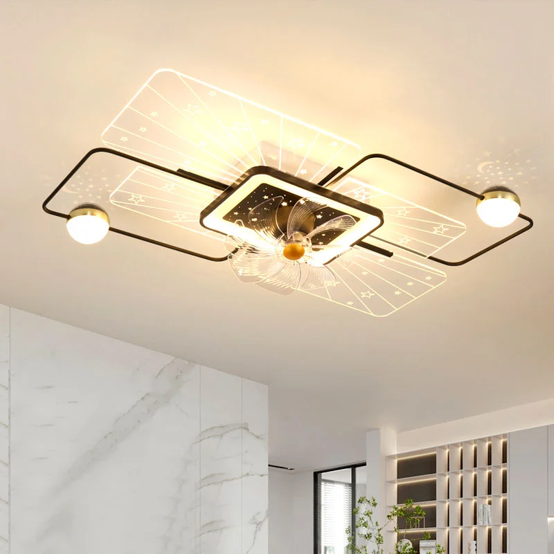 

Chandeliers Nordic bedroom decor led for room Ceiling fan lighting restaurant dining with Lamps remote control Pendant Light