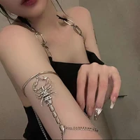 creative retro scorpion upper arm bracelet gothic cuff armlet hand jewelry for women rhinestone geometric armband accessories