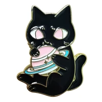cute space cat enamel pin wrap clothes lapel brooch fine badge fashion jewelry friend gift