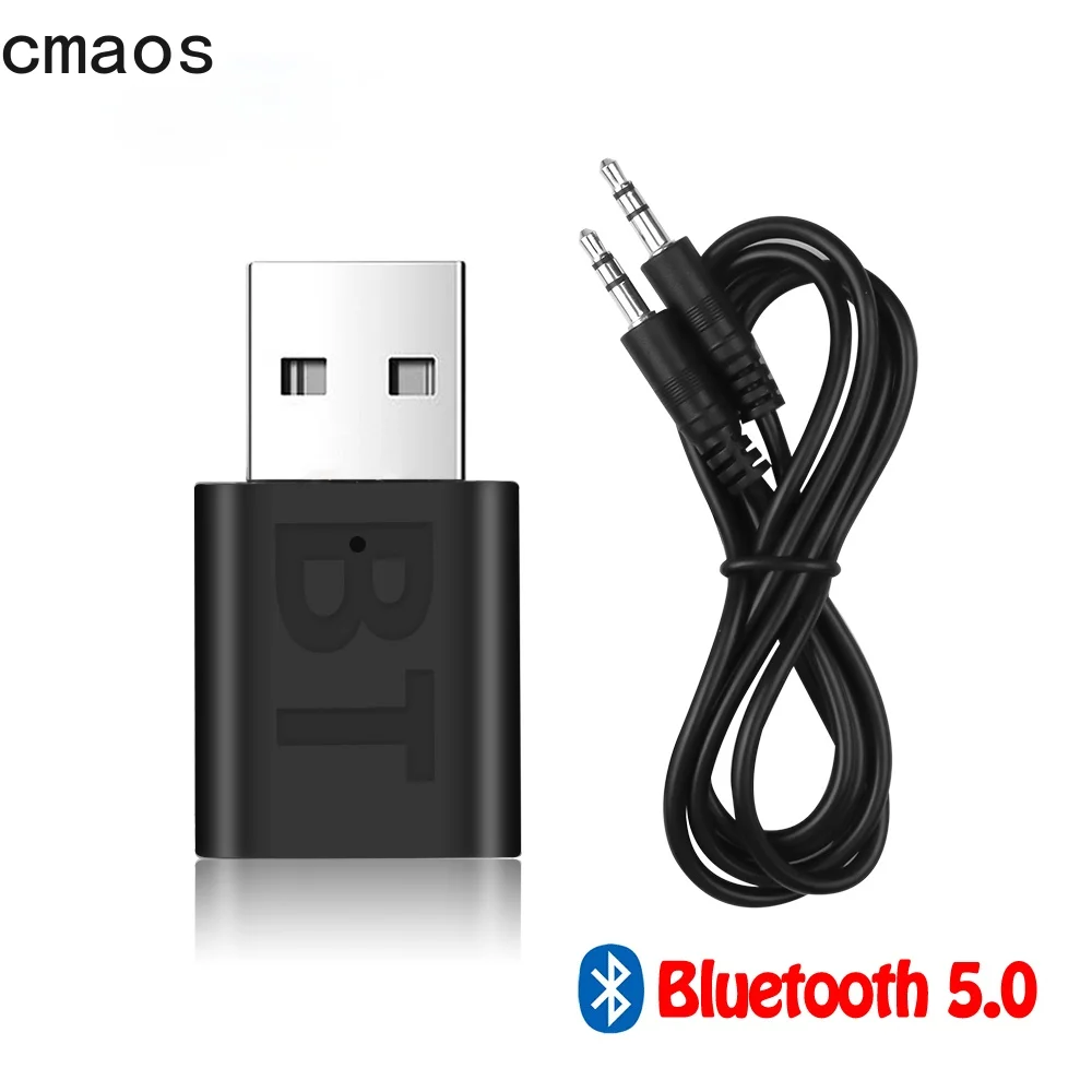 

New USB Wireless Bluetooth 5.0 Receiver Transmitter Adapter Music Speakers 3.5mm AUX Car Stereo Audio Adapter For TV Headphone