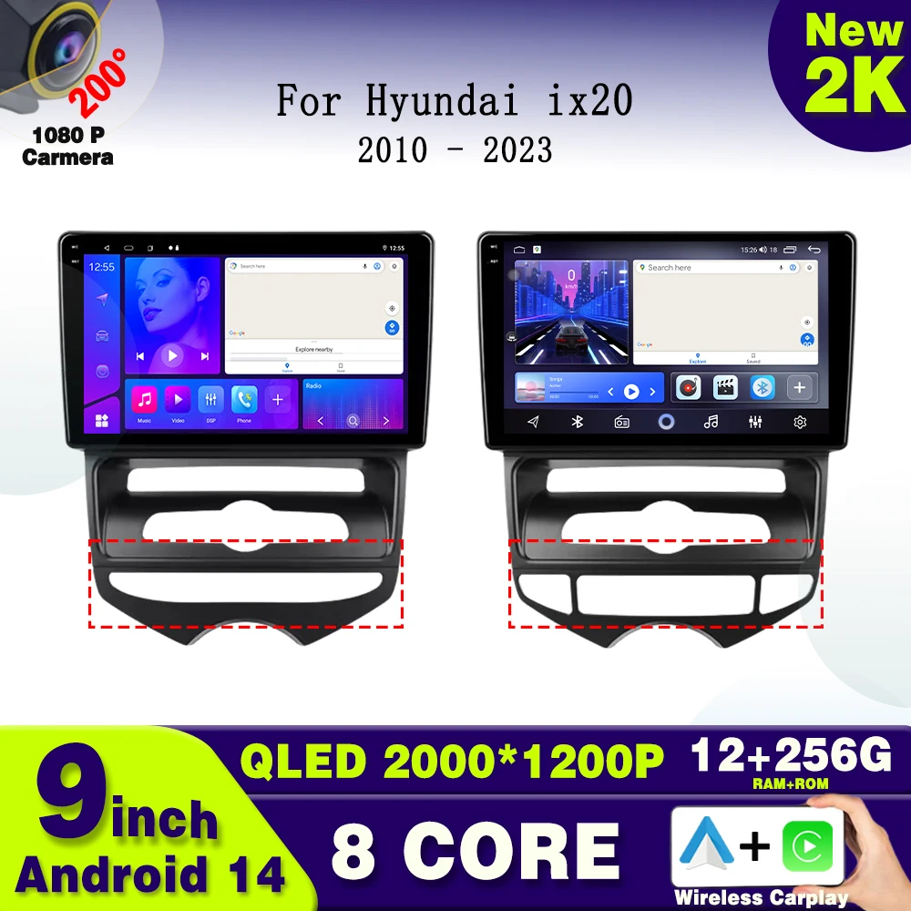 Автомобильный радиоприемник Android 14 для Hyundai ix20 ix-20 2010-2023 Мультимедиа Carplay Video BT