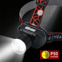 p50 headlamp telescopic zoom powerful headlamps ultra bright usb rechargeable head lamp outdoor camping fishing headlight