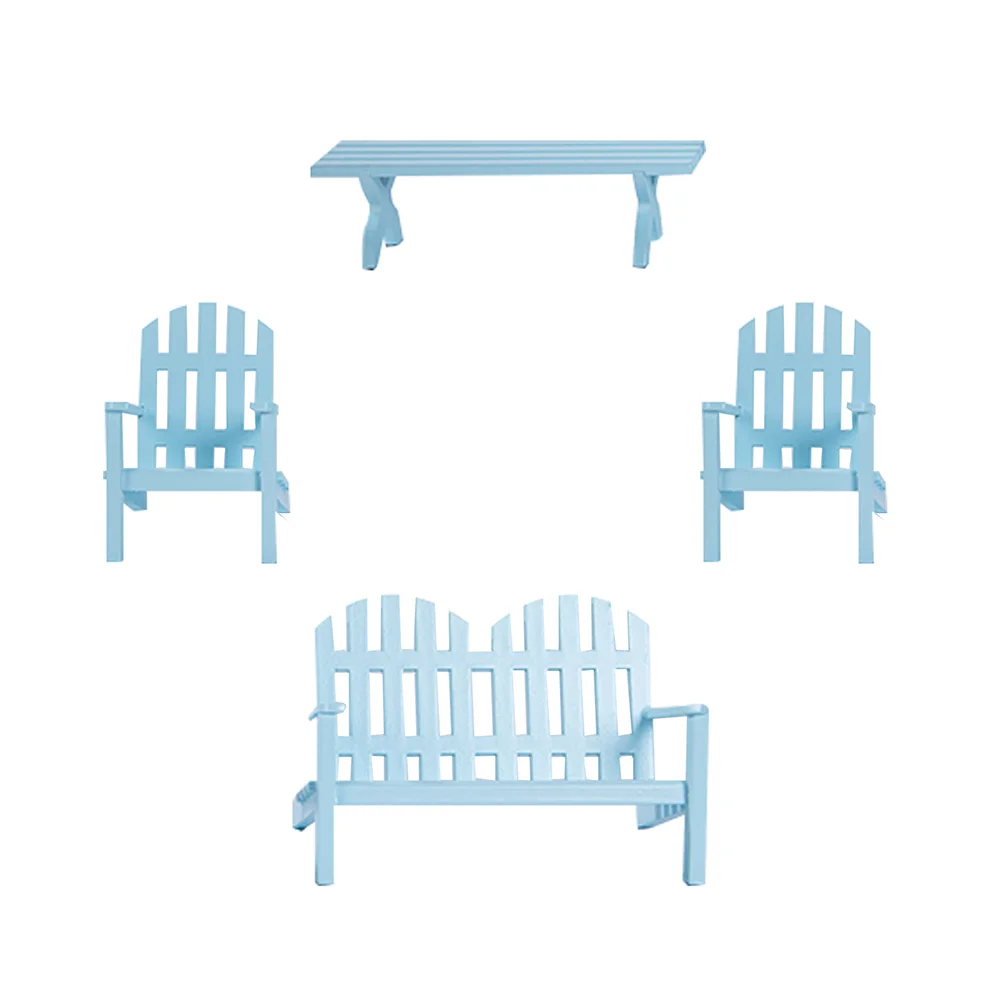 

A Set 4Pcs Exquisite Decorative Mini Chair Table Model Chair Table