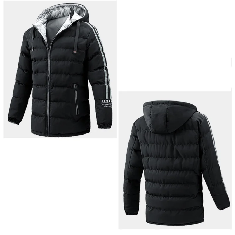 Double-sided wearable winter coat men autumn/winter new thickened hooded warm jacket outdoor sports jacket korean style clothes