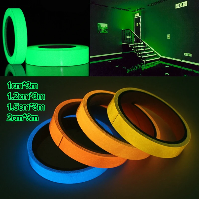 

Luminous Tape Glow in The Dark Safety Warning Ground Light Stairs Non-slip Self-Adhesive Tape DIY Home Decor Fluorescent Tapes