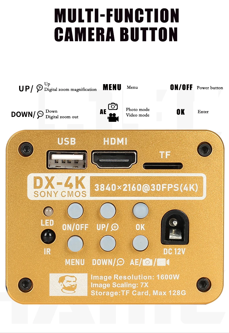 Микроскоп HD Camera MECHANIC DX-4K 16 миллионов пикселей видеозапись высокого разрешения CMOS