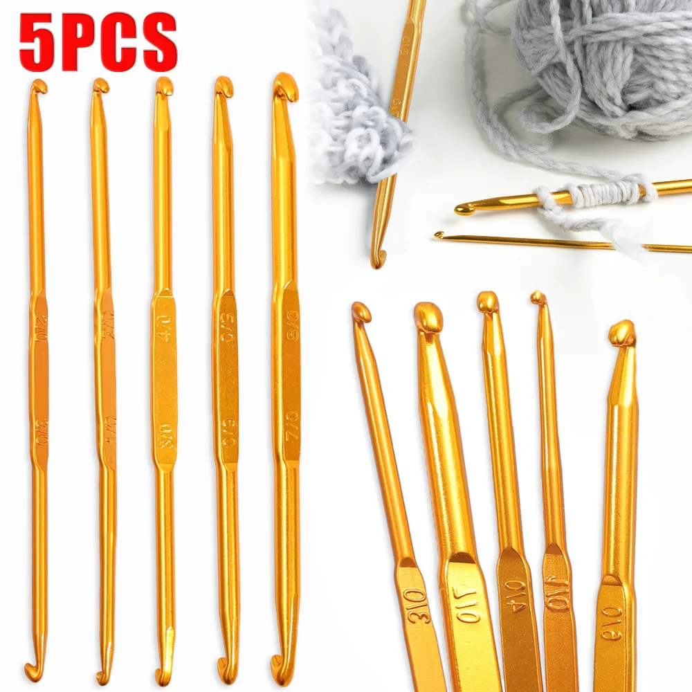 

Crochet Hook Knitting Needles Aluminum Sewing Needles Handmade DIY Crafts Tool for Apparel Weave Sweater Knitting Accessories