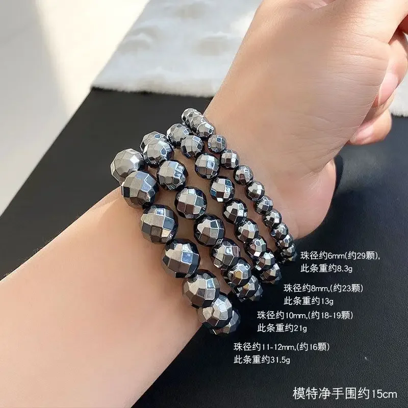 Браслет из натурального кварцевого камня яркая твердая огранка 64 угол огранки