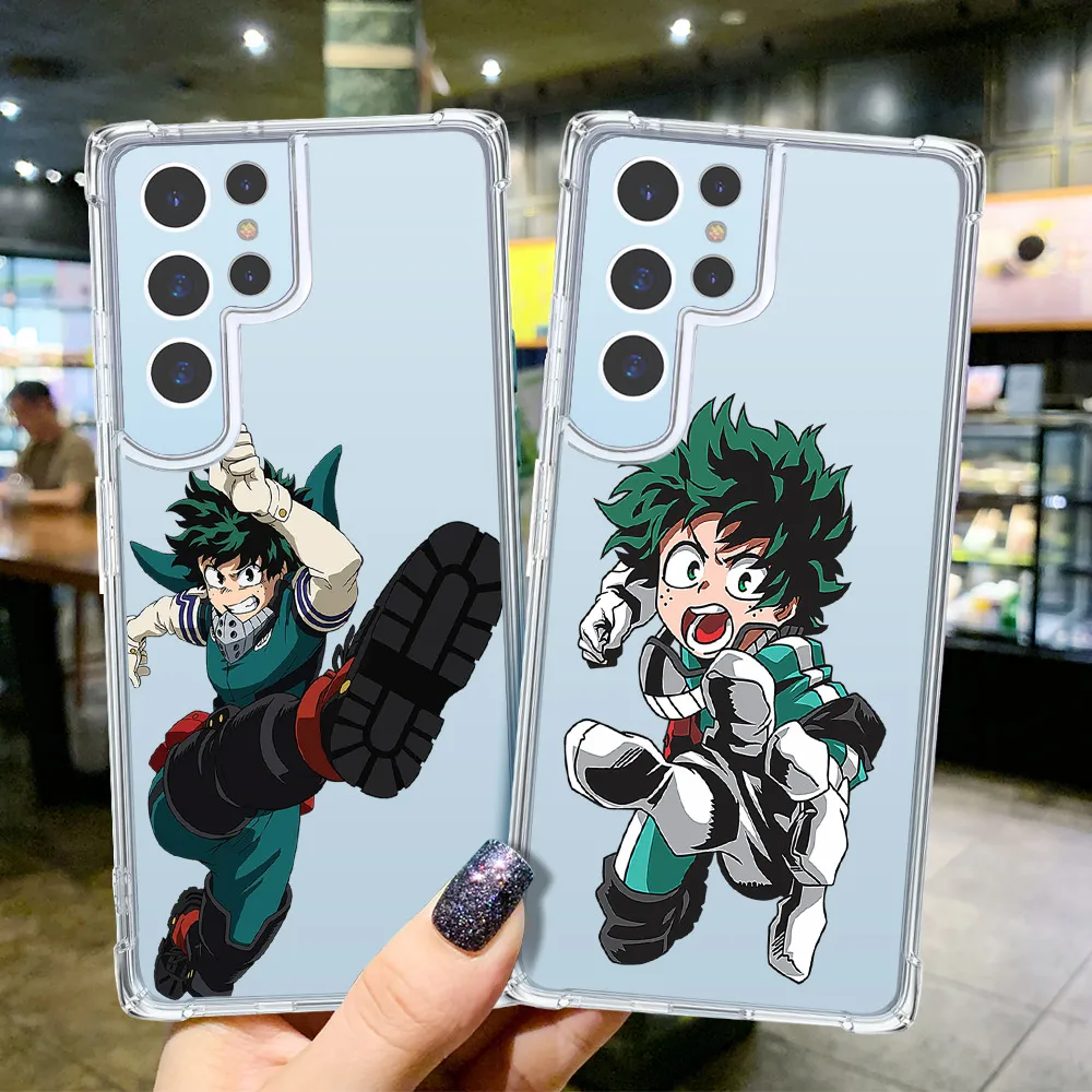 

Transparent Shockproof Case for Samsung Galaxy S22 S8 S9 S10 S20 Note 9 8 20 10 S21FE Plus Ultra Lite My Hero Academia Cover