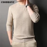 coodrony brand o neck striped sweater men clothes autumn winter new arrival fashion streetwear warm pullover wool knitwear z1090