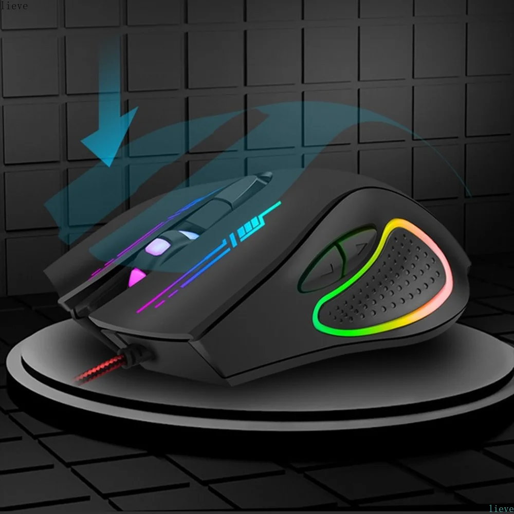 USB RGB светящаяся проводная мышь 4 класса DPI 800/1800/2400/3200 6 кнопок для онлайн-игр