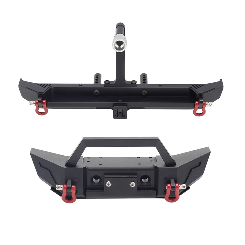 

Metal Front & Rear Bumper Bull Bar with Spare Tire Carrier for 1/10 RC Crawler Car Axial SCX10 90046 Traxxas TRX-4 Parts