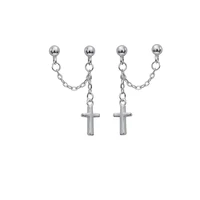 s925 sterling silver cross earrings for summer new piercing earrings with high end and niche design earrings