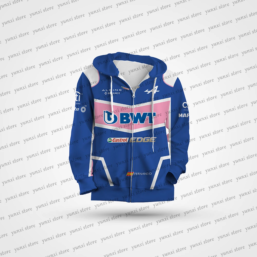 

2022 Spring And Autumn New F1 BWT Team Force India A522 Racing Spectator Jacket Men Hot Selling Tops Outdoor Sports Zip-up Shirt