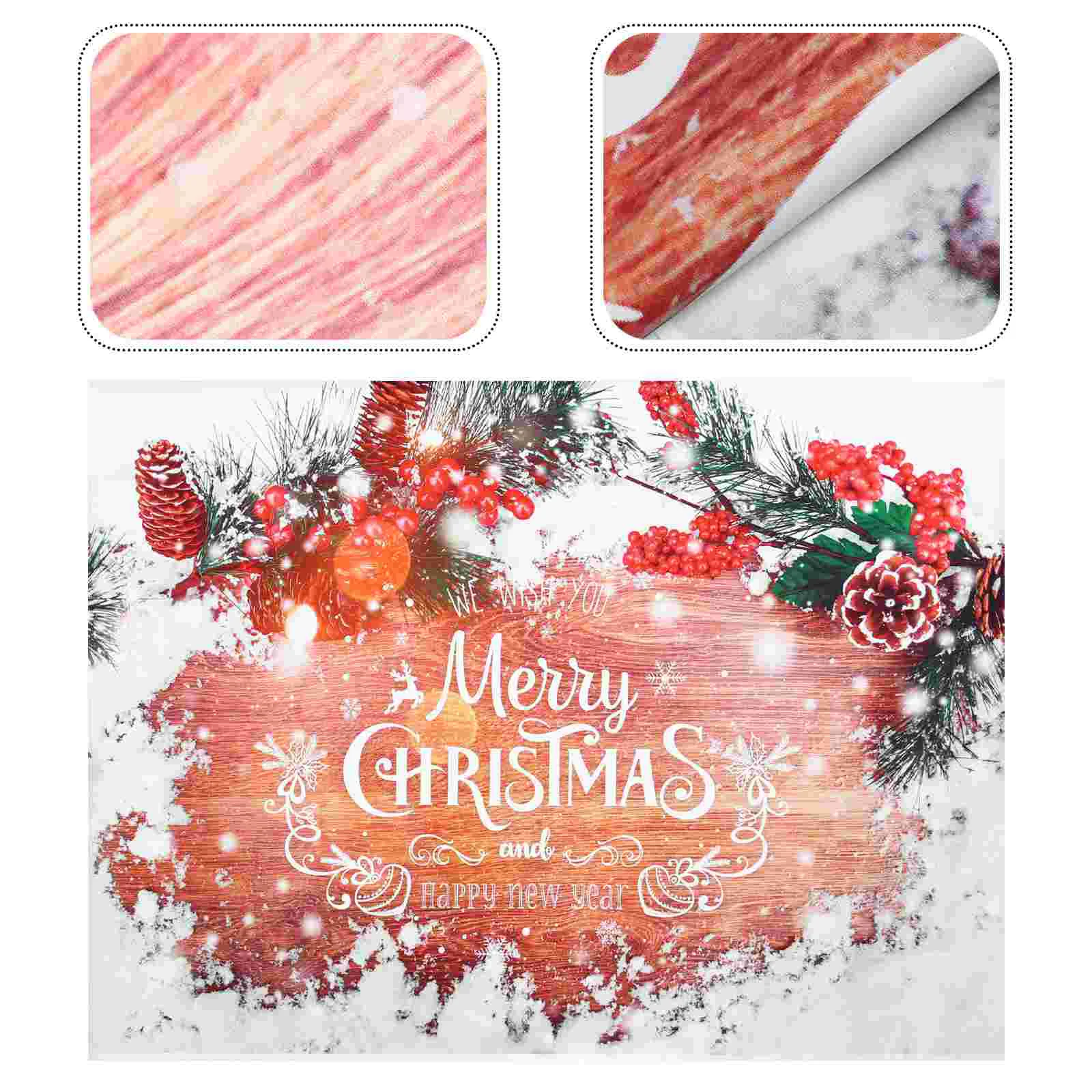 

Christmas Tapestrybackdrop Photo Props Snowhanging Wall Table Tablecloth Party Cover Cloth Pine New Dorm Berries Holly Cone