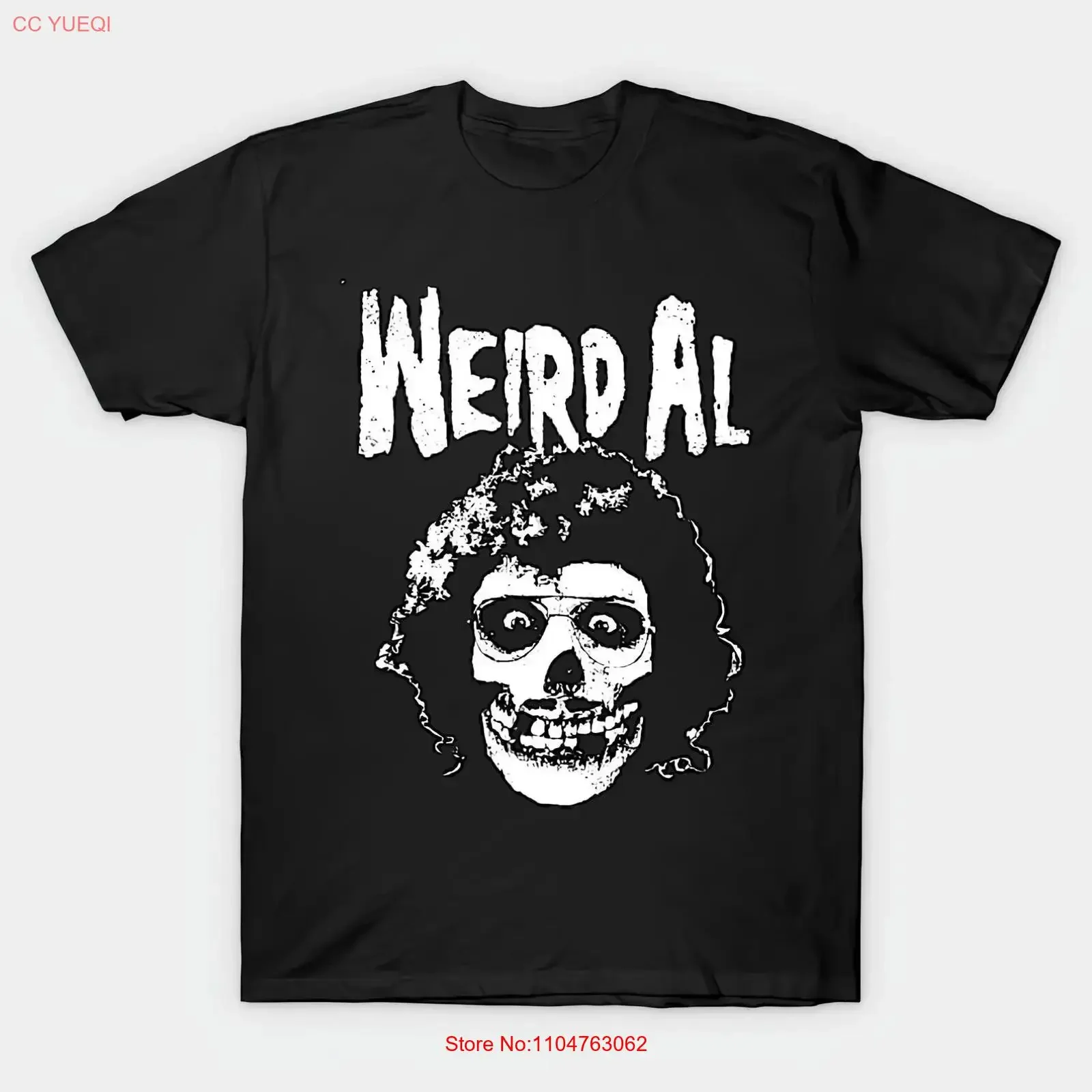 Фото Футболка Weird Al с принтом Black T Shirt S 2XL, винтажная, с эффектом потертости, эластичная, удобная, для повседневной носки, дышащая. №1