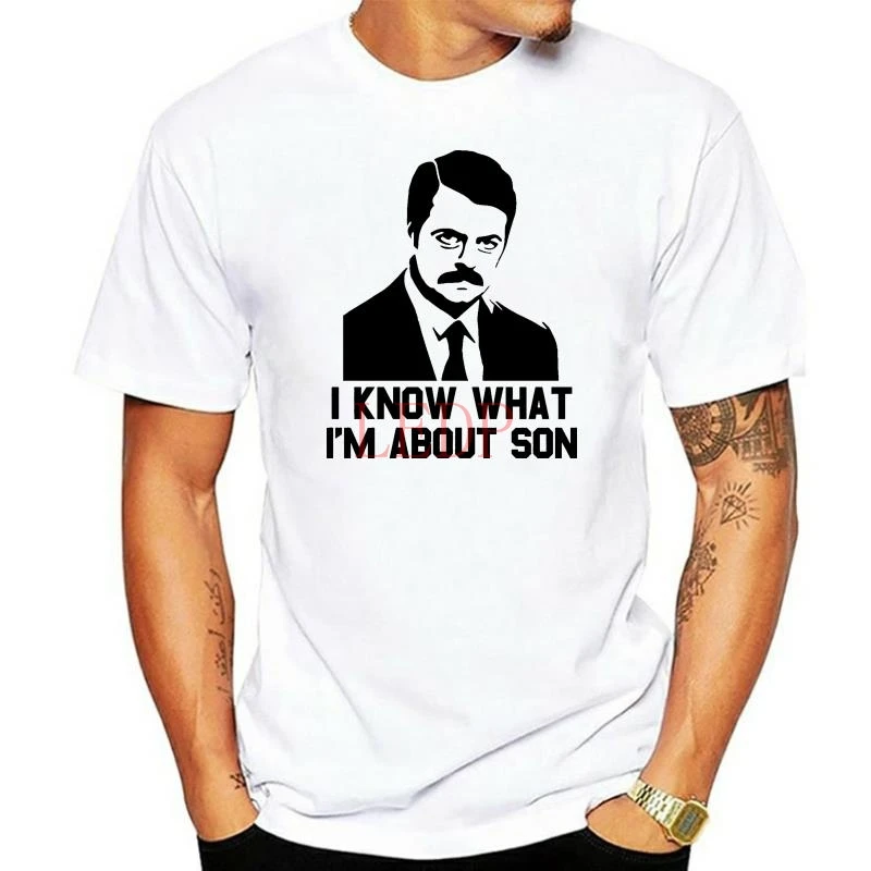 

Мужская футболка высокого качества Ron Swanson I'm about Son parkand Rec