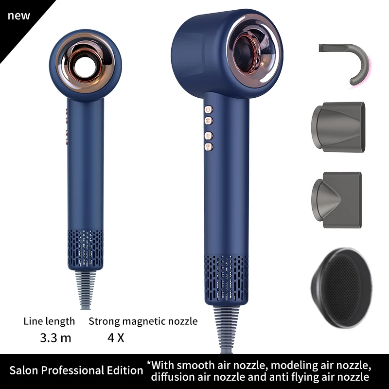 

Professional Hair Dryer Machine Salon Negative Ionic Blow Drier Personal Hair Dryers Care Tools Hot Cold Air Leafless Hairdryer