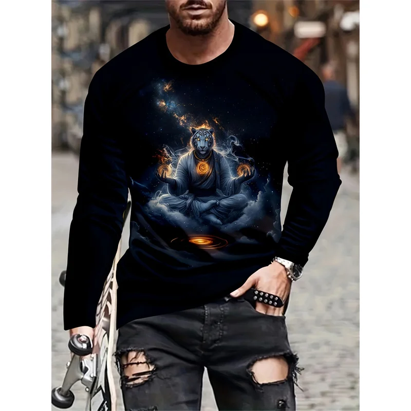 Забавная мужская футболка с рисунком волка и енота крутые футболки 3D принтом